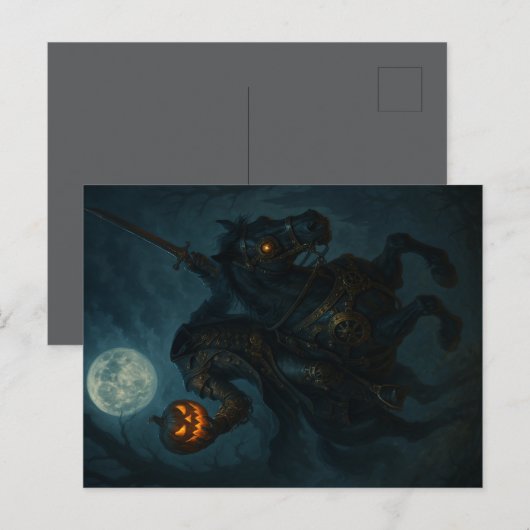 Stoomgothhorror zonderhoofdse ruiter briefkaart (Voorkant / Achterkant)