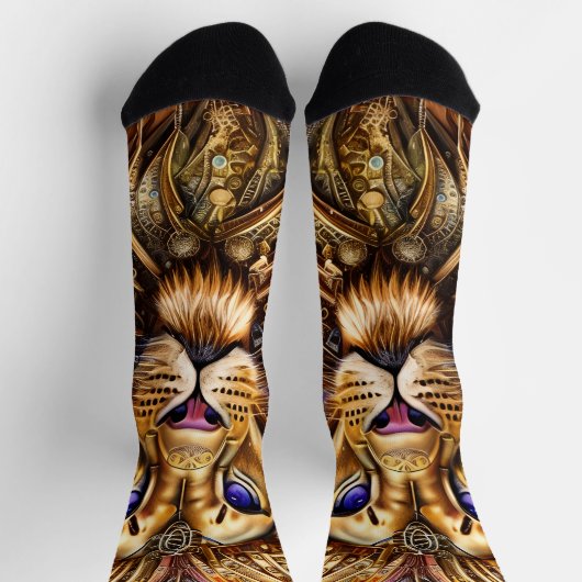 Stoomgoud Leeuw met Blauwe Ogen Sokken (Top)