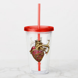 Stoomhart Anatomische Robijnen en Tandwielen Acryl Drinkbeker