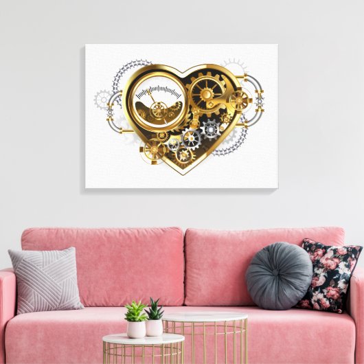 Stoomhart met een Manometer Canvas Afdruk (Insitu (Woonkamer))