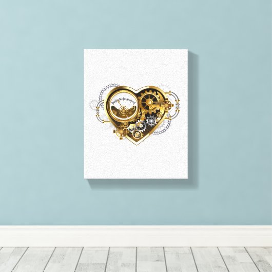 Stoomhart met een Manometer Canvas Afdruk (Insitu (Houten vloer))