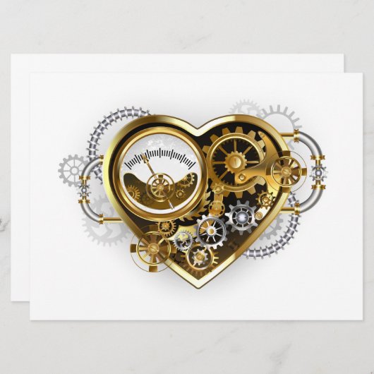 Stoomhart met een Manometer Kaart (Voorkant / Achterkant)