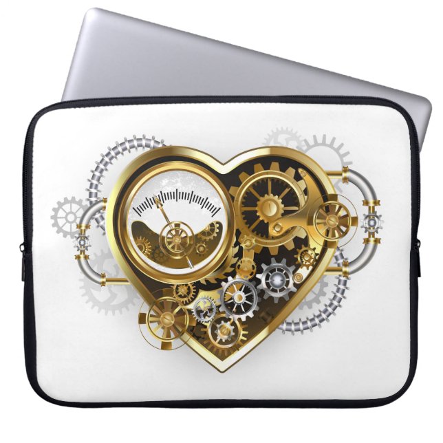 Stoomhart met een manometer laptop sleeve (Voorkant)