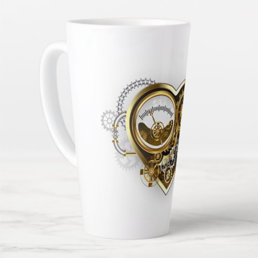 Stoomhart met een Manometer Latte Mok (Linkerhoek)