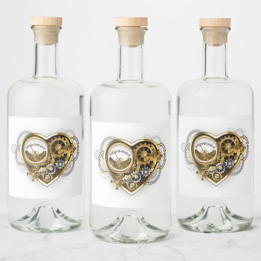 Stoomhart met een Manometer Likeurfles Etiket (Flessen)