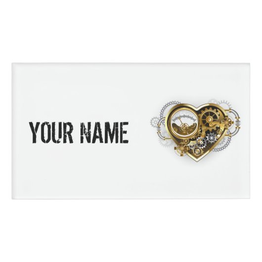 Stoomhart met een Manometer Naambadge (Voorkant)