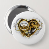 Stoomhart met een Manometer Ronde Button 4,0 Cm (Voorkant /achterkant)