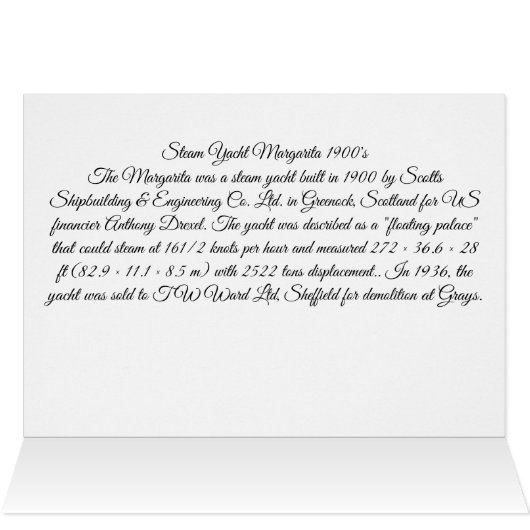 Stoomjacht Margarita 1900's (Binnen Horizontaal (Boven))