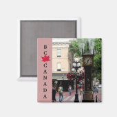 Stoomklok, Gastown, BC Canada Magneet (Voorkant / Achterkant)