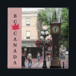 Stoomklok, Gastown, BC Canada Magneet<br><div class="desc">De Stoomklok in Gastown,  Vancouver,  BC,  Canada. 's Werelds enige stoomklok,  aangedreven door stoom uit ondergrondse buizen die stoom leveren om veel gebouwen in het centrum te verwarmen.</div>