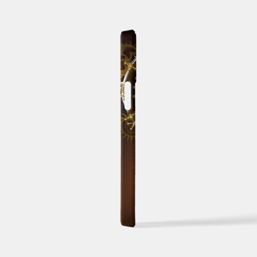 Stoomklok met antieke tandwielen iPhone hoesje (Rechterkant)