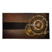 Stoomklok met antieke tandwielen kussensloop (Achterkant-Links)