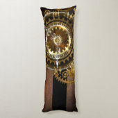 Stoomklok met antieke tandwielen lichaamskussen (Achterkant (Verticaal))