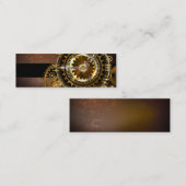 Stoomklok met antieke tandwielen mini visitekaartje (Voorkant / Achterkant)