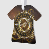 Stoomklok met antieke tandwielen ornament (voorkant)