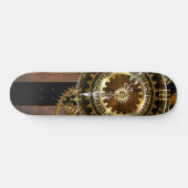 Stoomklok met antieke tandwielen persoonlijk skateboard (Horizontaal)