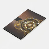 Stoomklok met antieke tandwielen post-it® notes (Schuin)