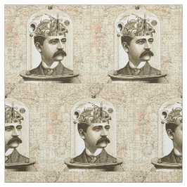 Stoomklokwerk hersensnorbart man stof