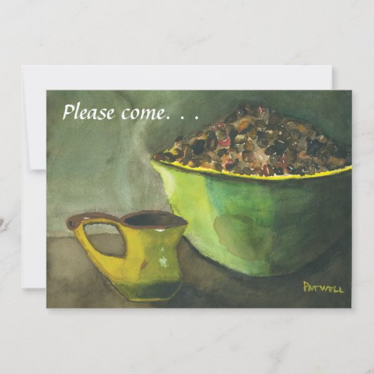 Stoomkopje koffie op zondag Brunch Uitnodiging (Voorkant)