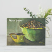 Stoomkopje koffie op zondag Brunch Uitnodiging (Staand voorkant)