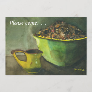 Stoomkopje koffie op zondag Brunch Uitnodiging