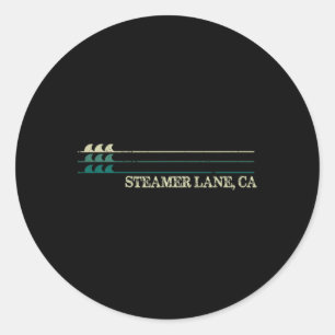 Stoomlane Californië Break Surfen Retro Golf Ronde Sticker