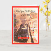 stoomloco, Happy Birthday, gepersonaliseerd Kaart (Gele Bloem)