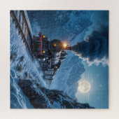  stoomlocomotief bij maanlicht legpuzzel (Horizontaal)