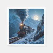  stoomlocomotief bij maanlicht servet (Voorkant)