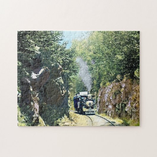 Stoomlocomotief bij Summit Cut, Green Mountain Legpuzzel (Horizontaal)