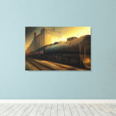 Stoomlocomotief Canvas Afdruk (Insitu (Houten vloer))