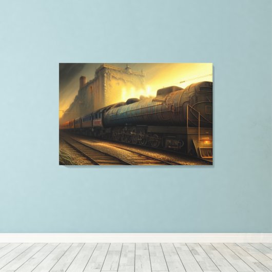 Stoomlocomotief Canvas Afdruk (Insitu (Houten vloer))