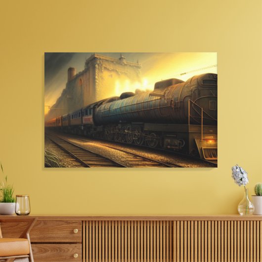 Stoomlocomotief Canvas Afdruk (Insitu (Woonkamer))