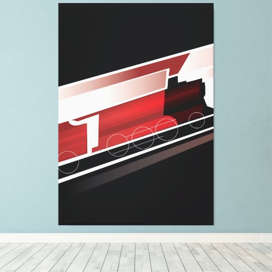 Stoomlocomotief Canvas Afdruk (Insitu (Houten vloer))