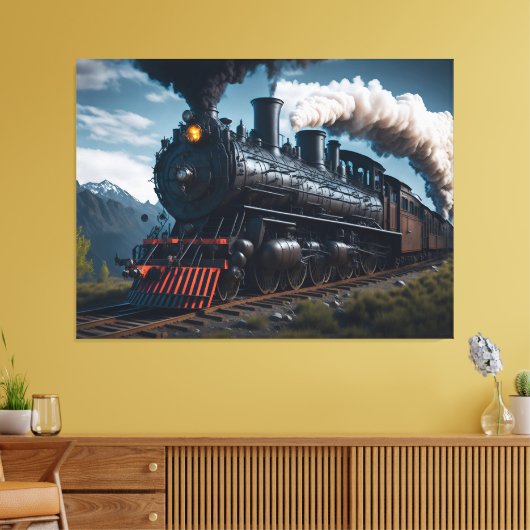 Stoomlocomotief Canvas Afdruk (Insitu (Woonkamer))