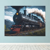 Stoomlocomotief Canvas Afdruk (Insitu (Houten vloer))