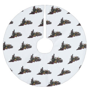 Stoomlocomotief cartoon illustratie kerstboom rok