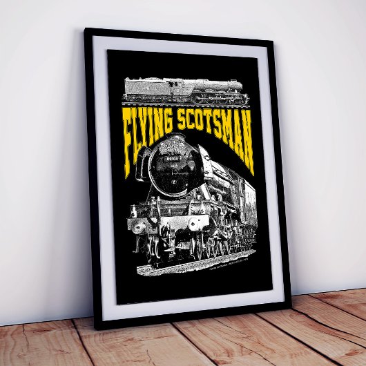 Stoomlocomotief Flying Scotsman. 1923 LNER Trein Poster