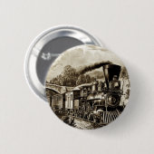 Stoomlocomotief geschiedenis ronde button 5,7 cm (Voorkant /achterkant)