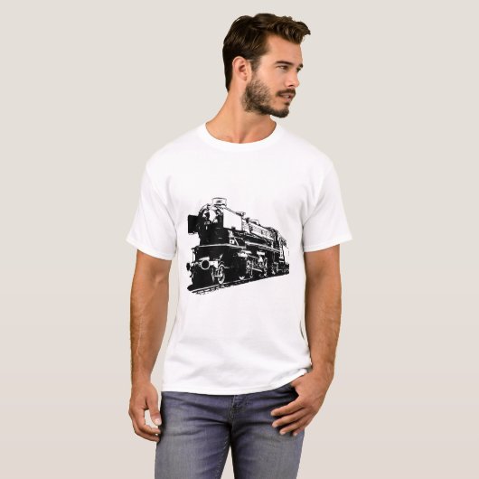 Stoomlocomotief - hoog contrast t-shirt (Voorkant volledig)