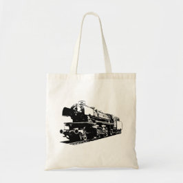 Stoomlocomotief - hoog contrast tote bag
