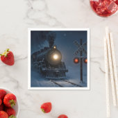 Stoomlocomotief in de winter servet (Insitu)