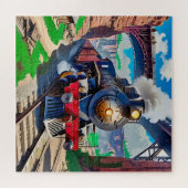  stoomlocomotief in een Schilderachtig canyon Legpuzzel (Horizontaal)