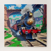  stoomlocomotief in een Schilderachtig canyon Legpuzzel (Verticaal)