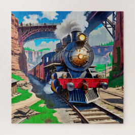  stoomlocomotief in een Schilderachtig canyon Legpuzzel