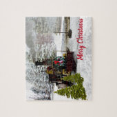 Stoomlocomotief Kerstmis Legpuzzel (Verticaal)