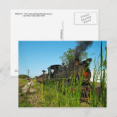 Stoomlocomotief met hoog gras briefkaart (Voorkant / Achterkant)