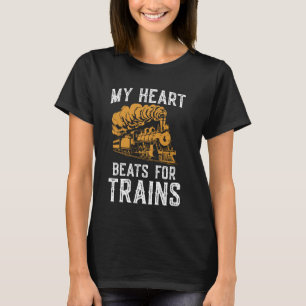 Stoomlocomotief Mijn hart klopt voor treinen T-shirt