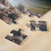  stoomlocomotief op een trestle legpuzzel (Zijkant)