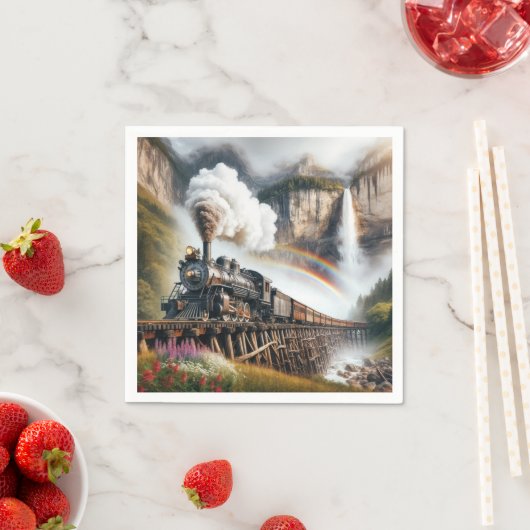  stoomlocomotief op een trestle servet (Insitu)